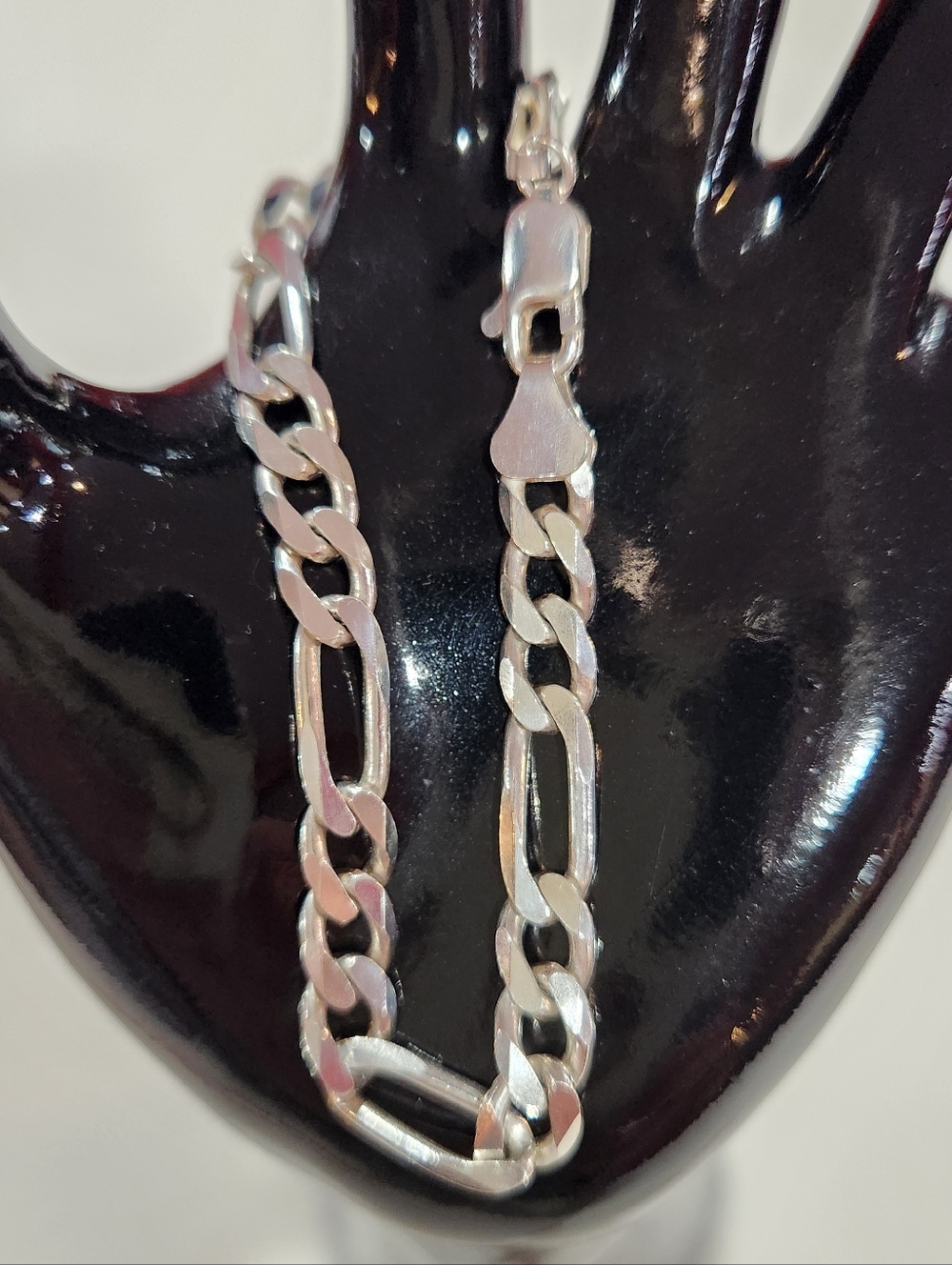 Sterling Silver Figaro Chain Bracelet